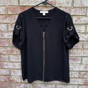 🎉🎉HP Michael Kors black zippered blouse size S